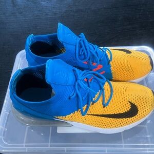 Nike Men's Vibrant Blue and Orange Sneakers